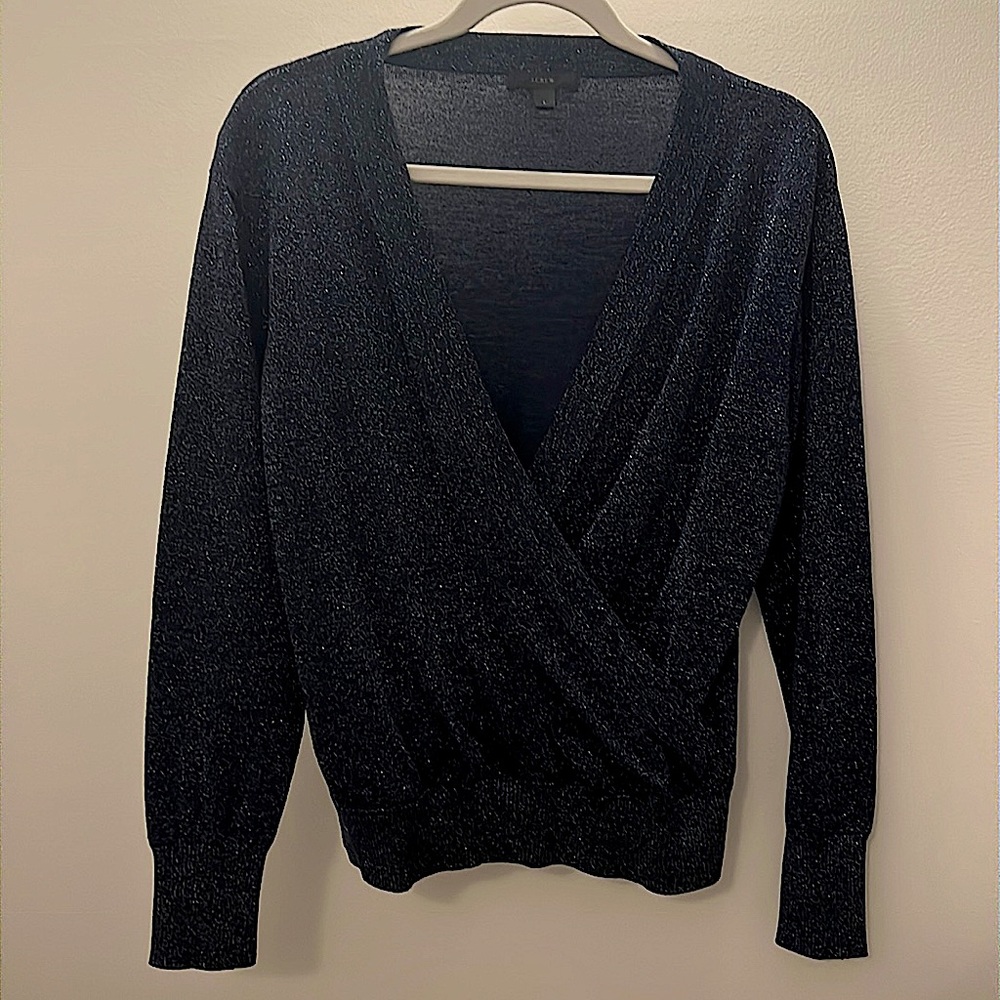 JCREW: Fun navy blue party sweater!
